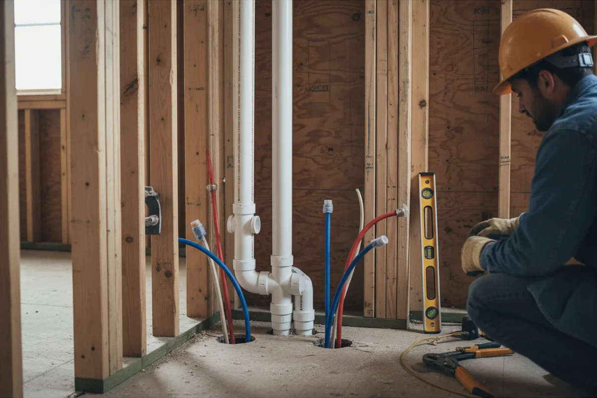 Drain and supply rough-in during Leak Detection in Ragland